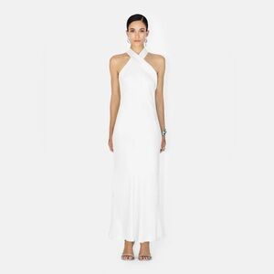 GALVAN LONDON Bridal Cropped Pandora Bias Cut Dress Size 34 NWT